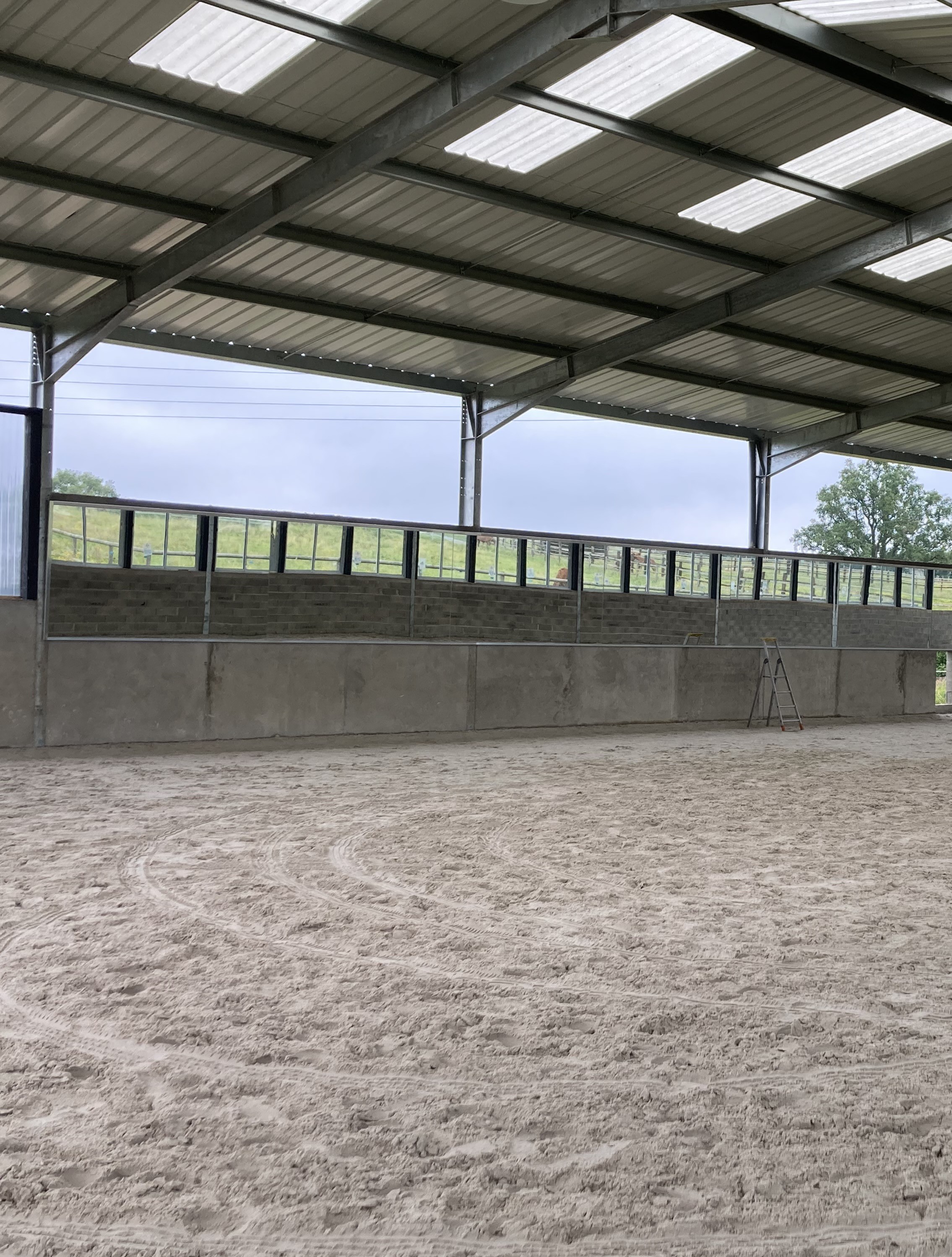 Placement de 4 miroirs de dressage en carrière ou manège