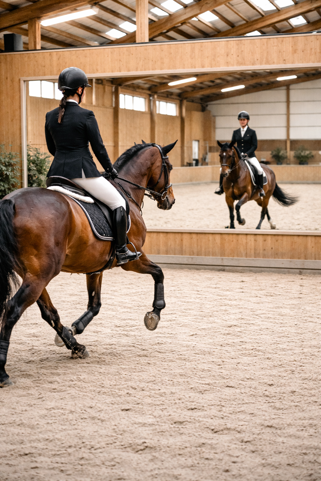 Miroirs d'entrainement pour le dressage